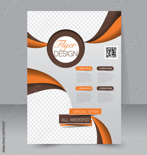 Flyer template. Business brochure. Editable A4 poster