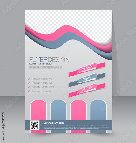Flyer template. Business brochure. Editable A4 poster