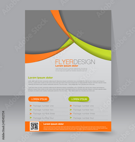 Flyer template. Business brochure. Editable A4 poster