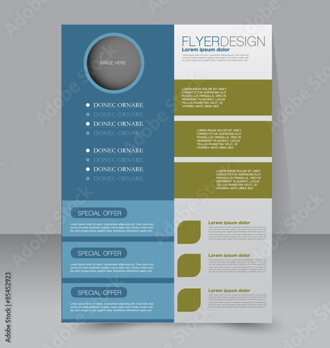 Flyer template. Business brochure. Editable A4 poster