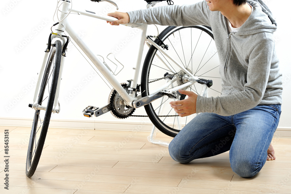 Obraz premium 自転車のメンテナンス