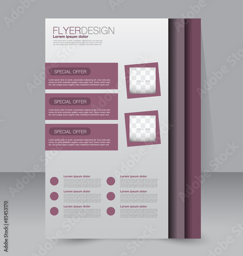 Flyer template. Business brochure. Editable A4 poster