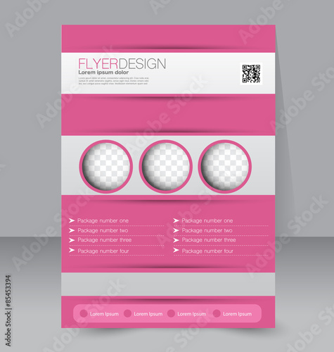 Flyer template. Business brochure. Editable A4 poster
