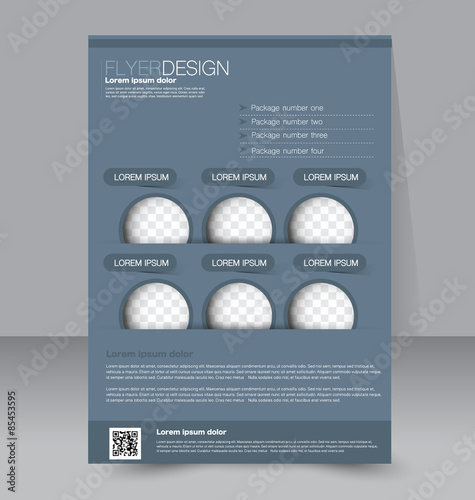 Flyer template. Business brochure. Editable A4 poster