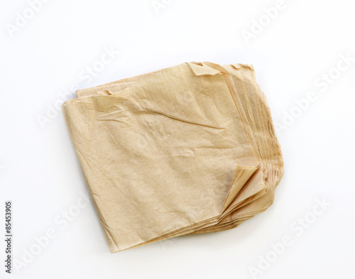Recycle Tissue paper on isolated White background