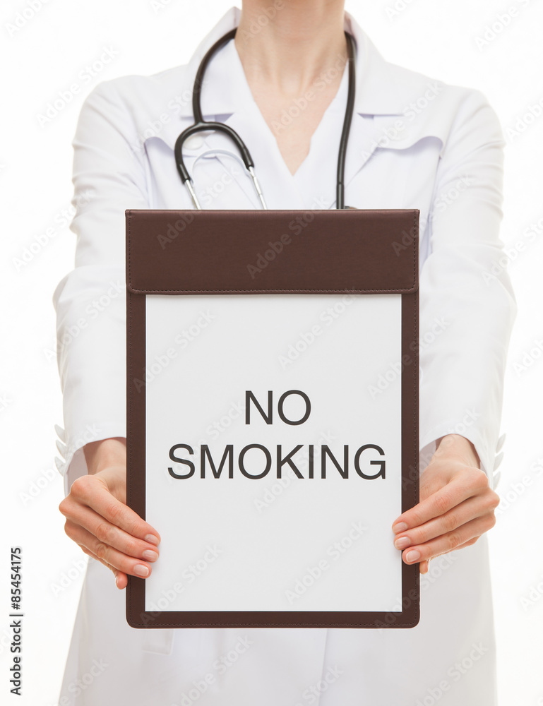Doctor holding a clipboard with text Doctor holding a clipboard with text