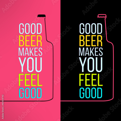 Vector beer bottle design background with a cool slogan on it