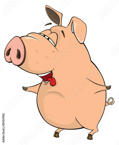 A cute pig farm animal cartoon 