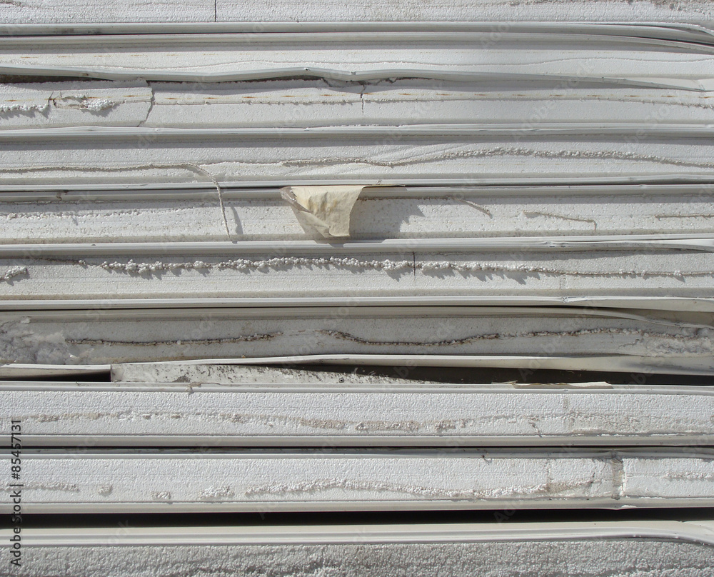 stacked industrial isolation foam on a demolition site stacked industrial isolation foam on a demolition site