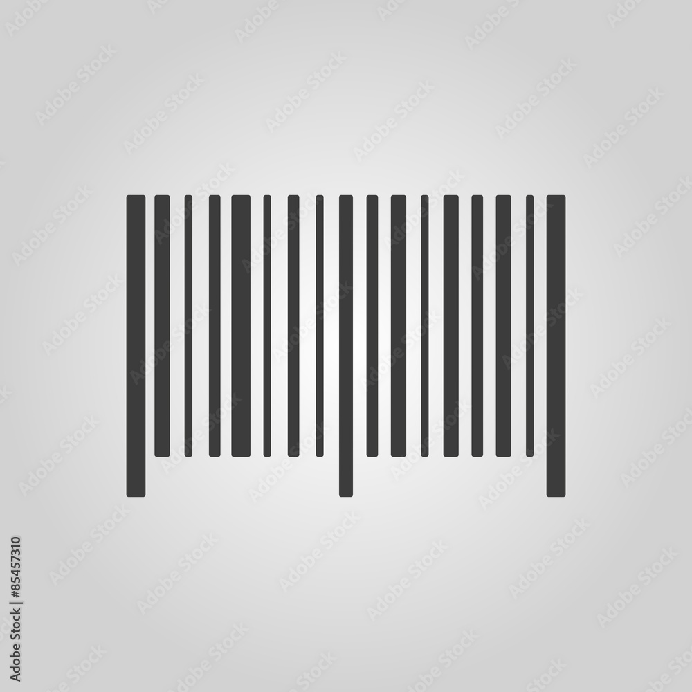 The barcode icon. Identification and ID symbol. Flat The barcode icon. Identification and ID symbol. Flat