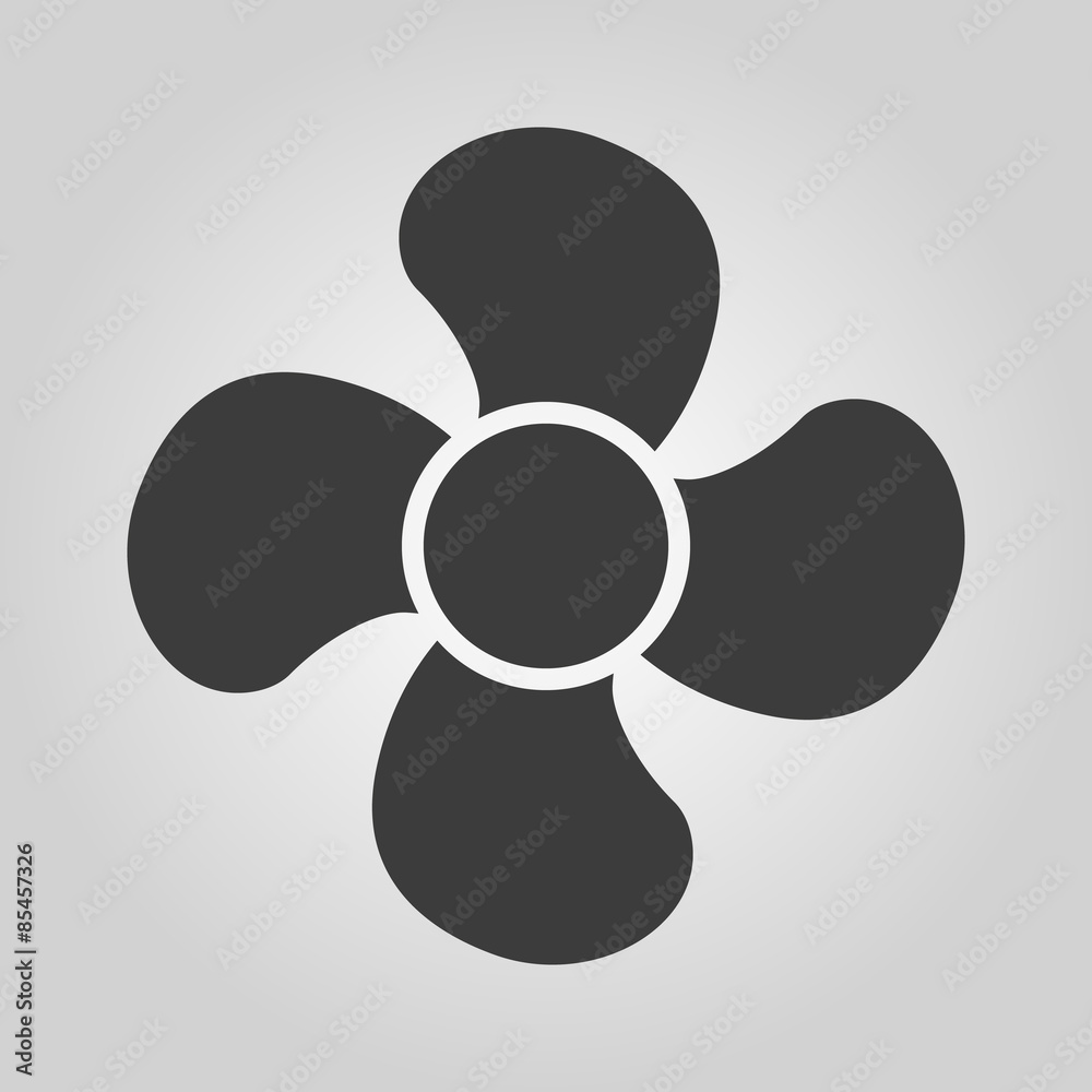 The fan icon. fan, ventilator, blower, propeller symbol. Flat The fan icon. fan, ventilator, blower, propeller symbol. Flat