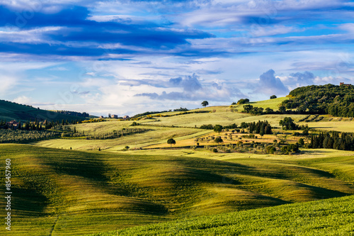 Beautiful and miraculous colors of green spring landscape of Tus