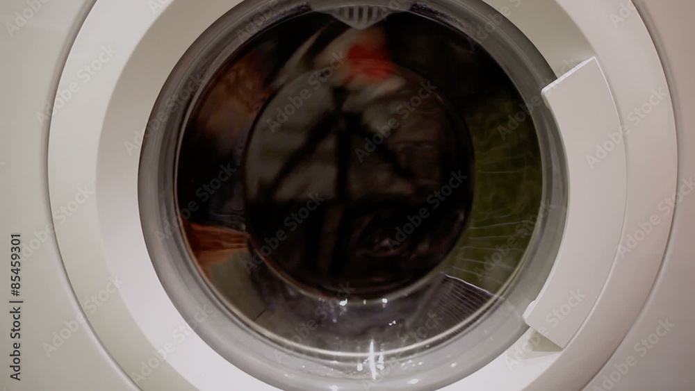 Washing machine turning - front view Washing machine turning - front view
