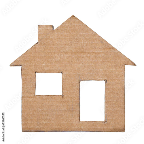 Paper house isolated on white background