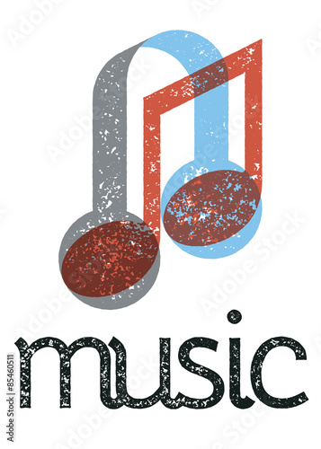 Musical note and headphones