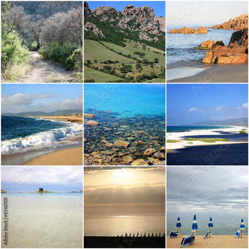 Collage of beautiful Sardinia Italy