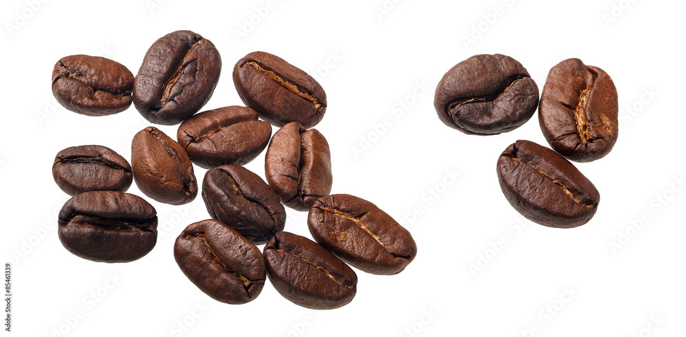 coffee beans on a white background coffee beans on a white background