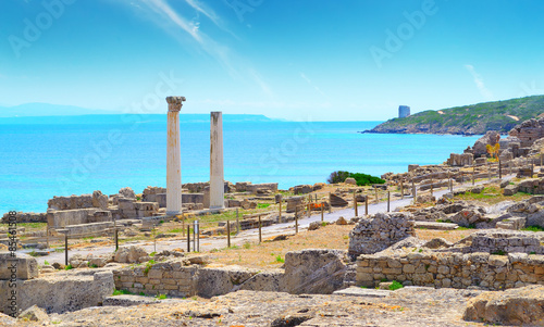 tharros coastline under a cloudy sky photo