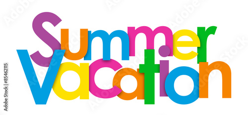 "SUMMER VACATION" Multicoloured Vector Letters Icon