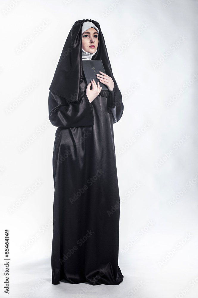 Young nun in religious concept Young nun in religious concept