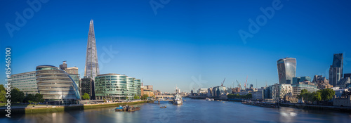 Photography Panoramic skyline shot of London with Shard at daylight, UK