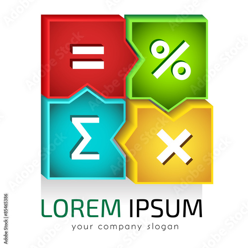 Logo template vector, accountancy, bookkeeping, numeracy, math