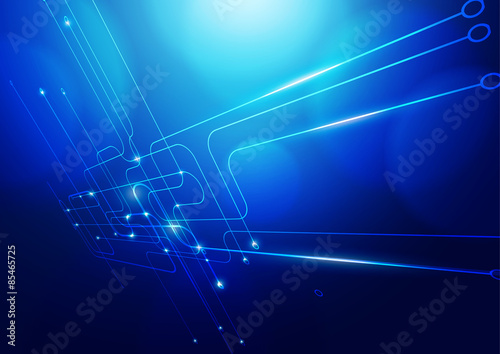 Abstract Technology Blue Background