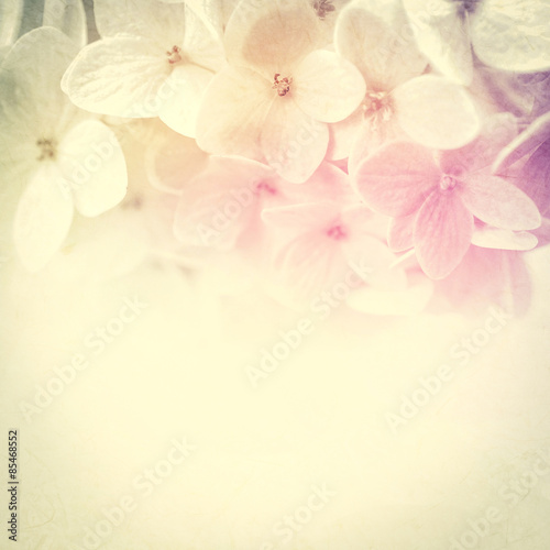 vintage color flowers in soft and blur style on mulberry paper texture  
