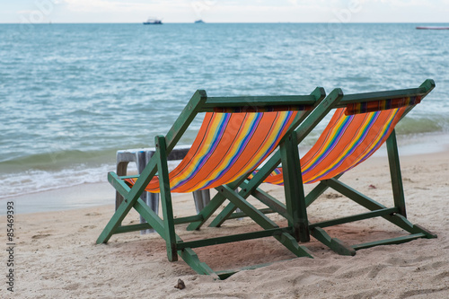 Beach chairs at Pattaya beach © itonggg