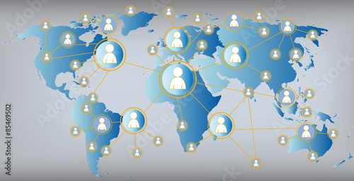 social media illustration - world map 