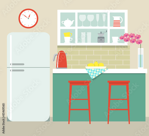 vector flat kitchen