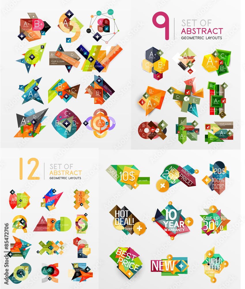 Mega collection of paper graphic banners, labels Mega collection of paper graphic banners, labels
