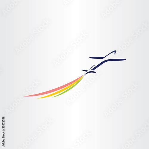 airplane with color smoke airlines symbol