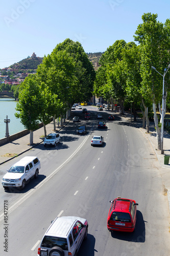 The right embankment of the river Mtkvari of