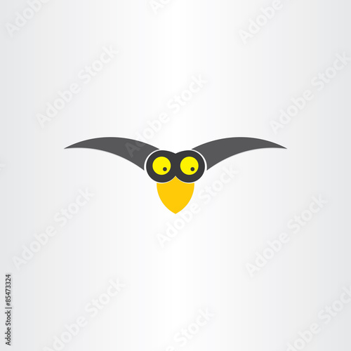 funny western jackdaw bird cartoon icon