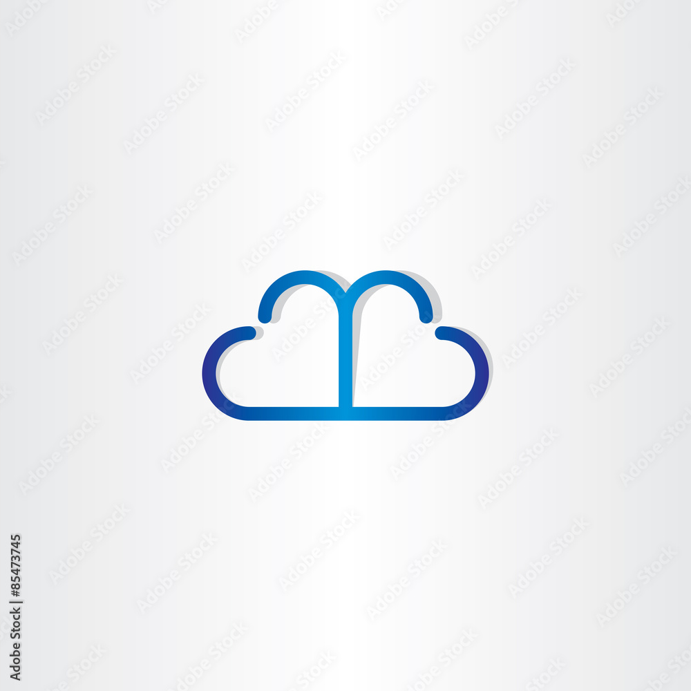 line cloud heart shape icon line cloud heart shape icon