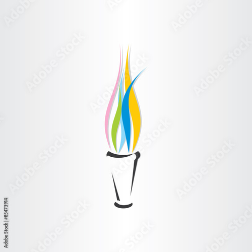 olympic fire torch colorful flame icon