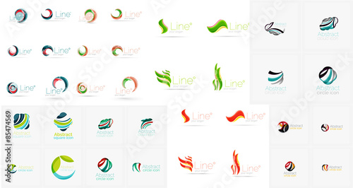 Vector abstract company logos mega collection, loops, concepts