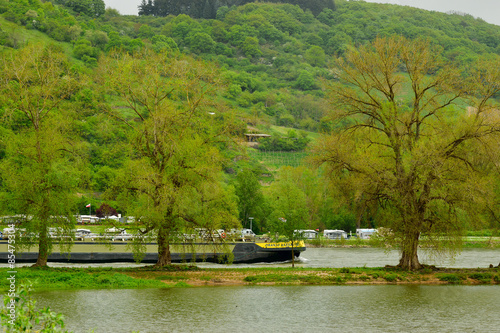 Lastschiff am Rhein-Vogelschutzgebiet Auf der Schottel bei Boppard photo