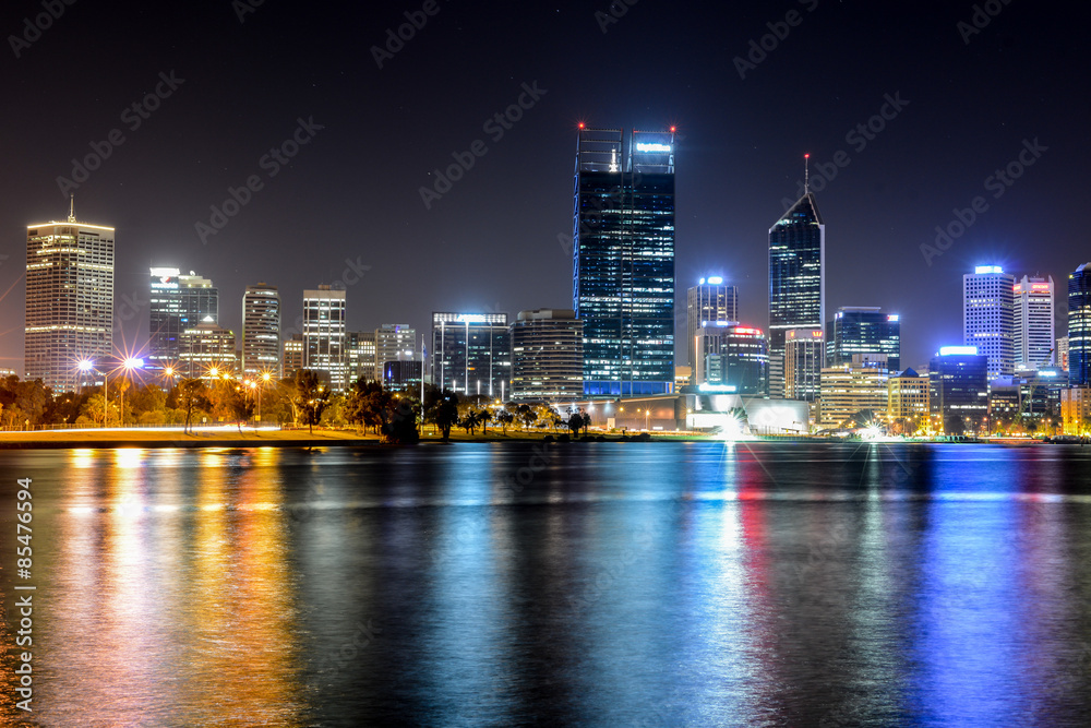 Perth, Australia Skyline reflected in the Swan River Perth, Australia Skyline reflected in the Swan River