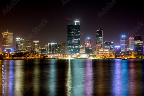 Perth  Australia Skyline reflected in the Swan River