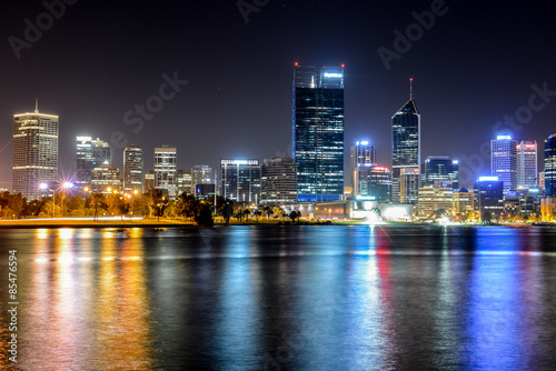 Perth, Australia Skyline reflected in the Swan River © demerzel21