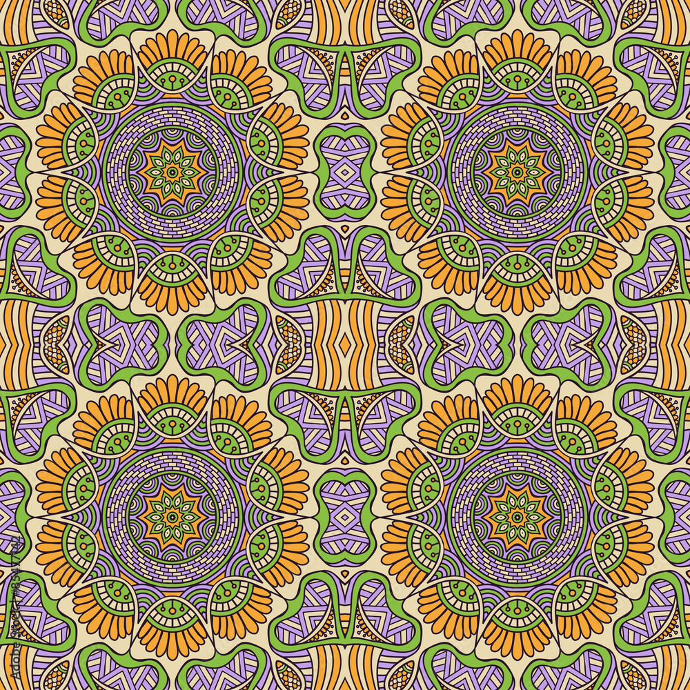 Obraz premium Vector ethnic seamless pattern