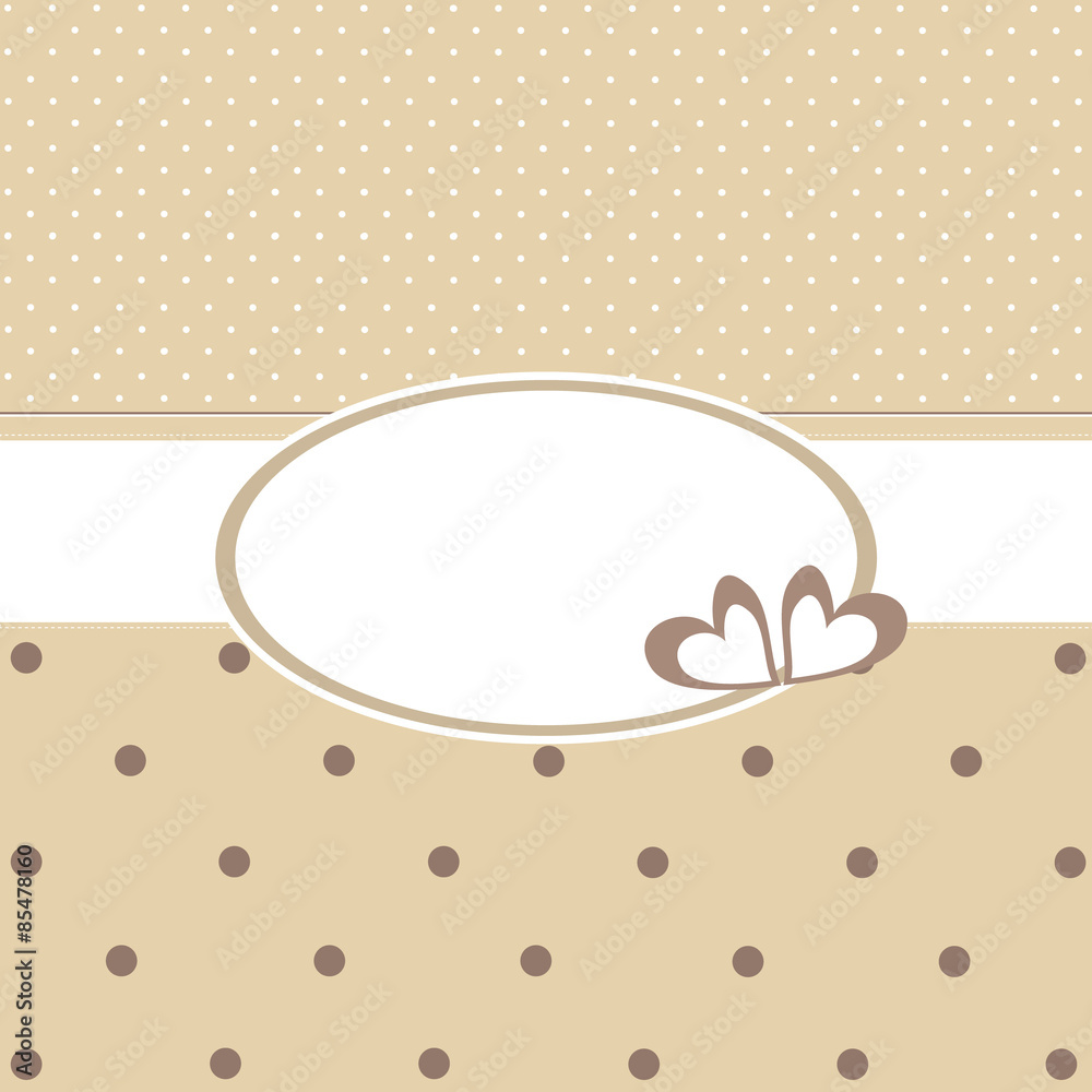 invitation card with hearts and dots invitation card with hearts and dots