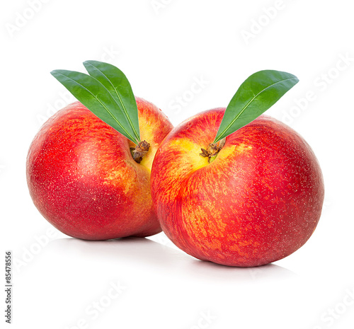 Nectarines isolated on white background