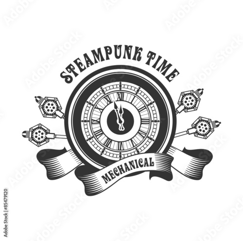 Steampunk Clock badge
