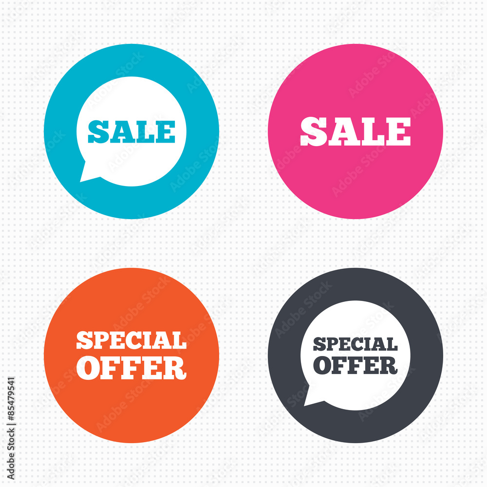 Sale icons. Special offer speech bubbles symbols Sale icons. Special offer speech bubbles symbols