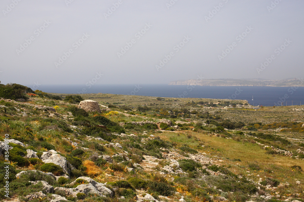 vue sur Ghadira Bay depuis la Red Tower