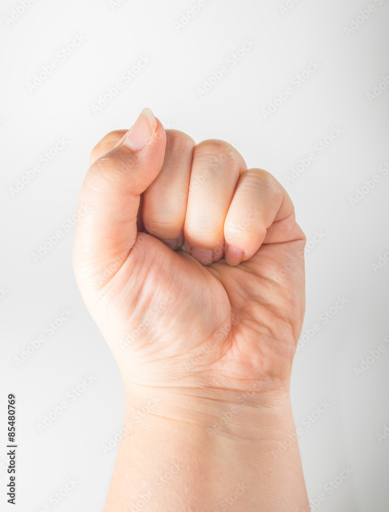 Dicke Hand macht eine Faust, Ärger und Agressionen Dicke Hand macht eine Faust, Ärger und Agressionen