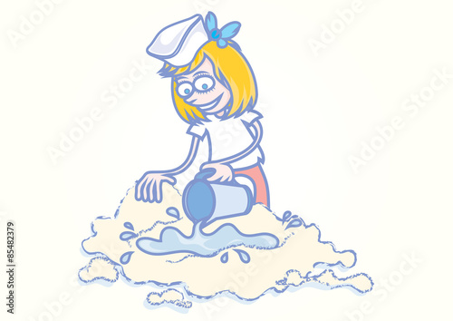 girl making pizza and bread